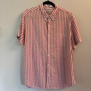 Seersucker J Crew Short Sleeve Button Down Shirt